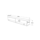 Mueble de TV de Pared Moderno Antracita-Roble - 180x31,5x29,5 cm - 2 Cajones y Estantes.