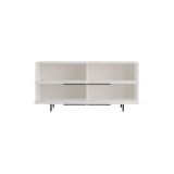 Buffet de Melamina en Color Blanco-Negro, 160x44.5x74 cm, Gran Resistencia para un Uso Duradero.