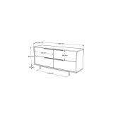 Buffet de Melamina en Color Blanco-Negro, 160x44.5x74 cm, Gran Resistencia para un Uso Duradero.