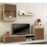 Meyvaser, Conjunto de muebles de salón 220 cm Color cambrian y Chocolate , muebles de salón.