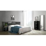 Sinfonier 5 Cajones, Cómoda, Color Negro, Medidas: 60 cm (Largo) x 109,4 cm (Alto) x 39,6 cm de (Fondo) – Meyvaser