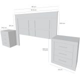 BricoExpo - Pack Cabecero de 160 x 120 cm + 2 Mesitas de Noche | Color Cambria y Grafito (para Cama de 135-140 o 160)