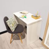 Mesa de Escritorio, Acabada en Blanco, Mesa para Pc con balda interior, Medidas: 90 cm (Ancho) x 49,5 cm (Fondo) x 77 cm (Alto)