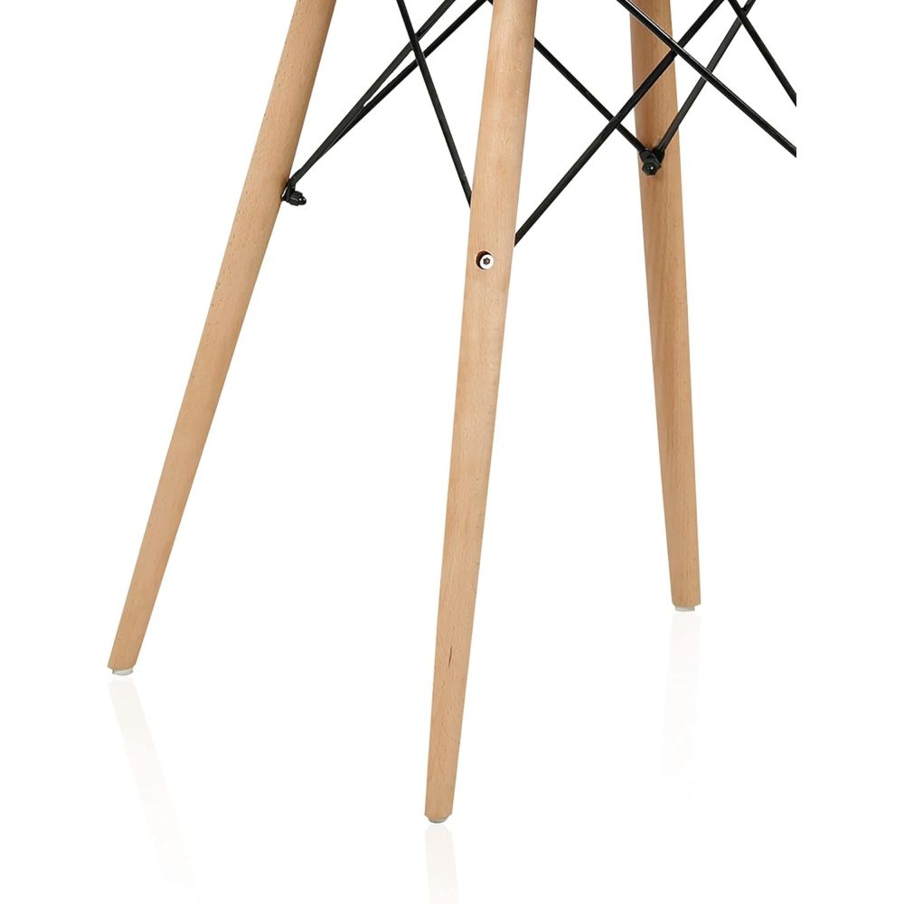 Conjunto Mesa y Sillas Nórdicas: Mesa Blanca (80x80x76 cm) + 4 Sillas con Patas de Madera Haya (46,5 x 48 x 82 cm)
