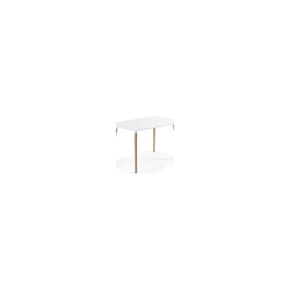 Juego de Comedor Estilo Nórdico: Mesa 100 cm + 4 Sillas Blancas 48 cm x 54 cm x 84 cm – Ideal para Decorar tu Hogar o Café