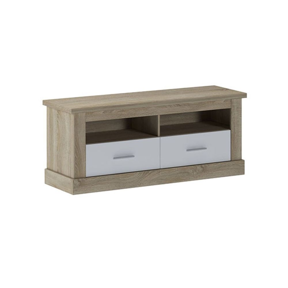 Mueble de Comedor, Mueble Salón, Acabado en Blanco y Cambria, Medidas: 297 cm (Ancho) x 201,6 cm (Alto) x 41,8 cm (Fondo)