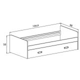 Cama Nido de Melamina Color Puccini Andersen – Ancho 194,4 cm x Fondo 98 cm x Alto 58 cm, Ideal para Habitaciones Juveniles.