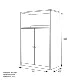 Mueble Auxiliar para Microondas | Color Blanco y Roble | 124 x 80 x 40 cm (alto x ancho x fondo)