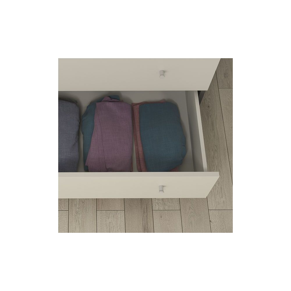 Cómoda con 4 Cajones, para Dormitorio, Acabado en Color Blanco, Medidas: 80 cm (Ancho) x 100 cm (Alto) x 48 cm (Fondo)