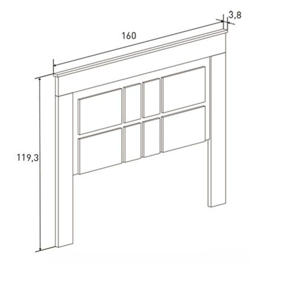 Pack de Dormitorio con Cabecero de 160 x 120 cm + 2 Mesitas de Noche + Cómoda | Color Cambria y Blanco